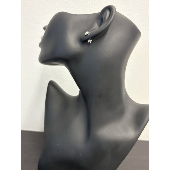 Petite 925 Solid Sterling Silver Genuine Amethyst Bezel Set Post Earrings - Picture 7 of 12